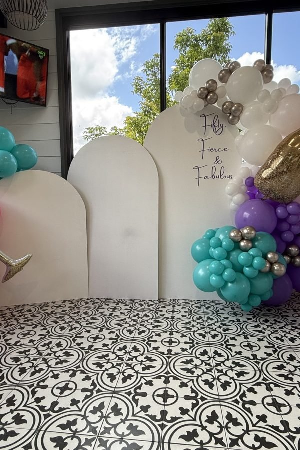 Birthday arch backdrop balloon garlands
